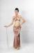 Sexy Brown Halter Neck Metallic Floor Length Bras & Skirt for Women Belly Dancing Clothes