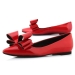 pointed toe ladies fashion comfortable flat shoes with bowtie