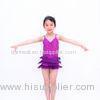 3 Layer Latin Dance Costumes Biketard V - Neck Bodice Flying Fringe Skirt Outfits