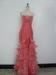 Floor Length Evening Wear Dresses Strapless Red Sweetheart Neckline Evening Dress