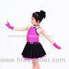 Fancy Polyester Lycra Girl Jazz Dance Dress With Rhinestones Choker Collar