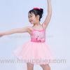 Pinky Tutu Dance Dress Leotard Under Mesh Spandex Polyester Material For Solo Dance Performance