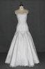 Noble White Wedding Gown Dress Sweetheart Neckline Tulle Over Satin With Lace