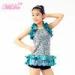 2 in 1 Glitter Sequin Bodice Ruflle Halter Neck Leotard Dance Competition Costumes