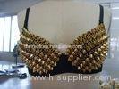 Womens Club Clothes Sexy Studded Bra Outfit Rivet Bras With Chains