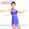 Modern Dance Costumes Sweet Heart Cut Bust Attached With Mesh Neck Tricorn Cut Skirt