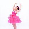 Flower Kids Dance Clothes Straps Sequines Bodice Tiers Organza Dress With Ruffled Skirt