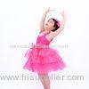 Flower Kids Dance Clothes Straps Sequines Bodice Tiers Organza Dress With Ruffled Skirt