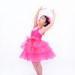 Flower Kids Dance Clothes Straps Sequines Bodice Tiers Organza Dress With Ruffled Skirt