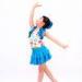 2 in 1 Colorful Kids Dance Clothes Cutie Cercle Confetti Bodice Halter Neck Leotard Tiered Ruffle Sk