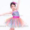 Solo Confetti Dot Tops Kids Dance Clothes 2 Tones Organza Glitter Sequin Dress