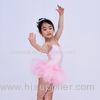 Waist Flowers Band Polyester Baby Pinky Tutu Dress Ballet Outfits For Girls