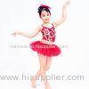 Fancy Kids Dance Clothes Floral Sequin Dress Matching Tulle Tutu Skirt