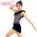 2 In 1 Latin Dance Costumes Confetti Purple Sequin Leotard Diagonal Ruffled Neck With Fringe Skirt D