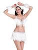 CC5108F Feather Dance Costumes Sparckle Rhinestones Banded Sexy Bras Feather Trim Skirt