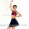 Passionate Sequined Top Hip Hop Style Clothing Rhinestones Collar Seperated Imitation Leather Skirt