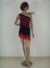 Mature Harem Competition Dance Costumes Diagonal Neckline Red Ladies Knee Length Skirts