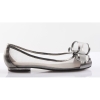 Bowtie silver color flat women dress shoes