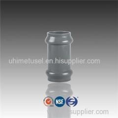 PVC Plastic Pipe Fitting For Irrigation Two Faucet Coupling With Rubber Ring