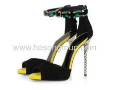 Fashion peep toe high heel sandals with rhinestone