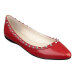 good quality red women fashion flat leather shoes with studs