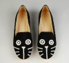 Foreign trade flat shoes embroidered cat printing casual shoes