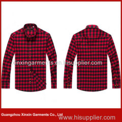 Custom made European size high quality men cotton red flannel shirts