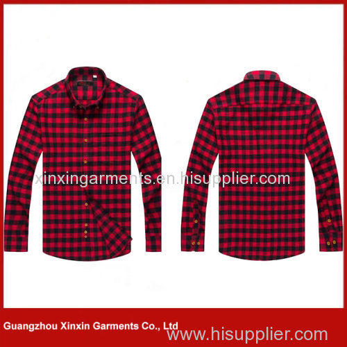 Custom made European size high quality men cotton red flannel shirts