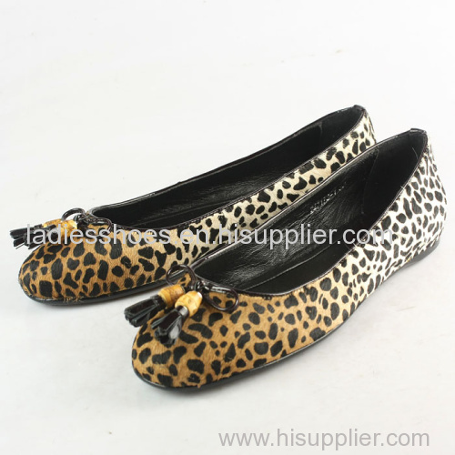 leopard print flat women dress shoes ladies bowtie shoe