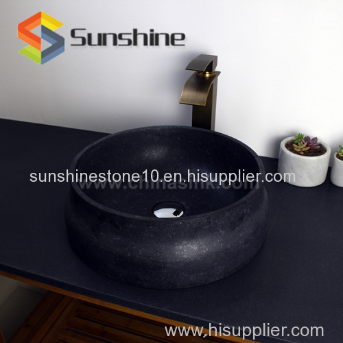 Custom Made Vessel Basin In Black Pearl G684 Granite