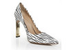 Fahion zebra stripe pointy toe high heel shoes