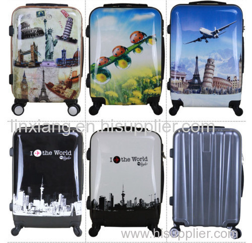 Cute Girls Blue Color Luggage with Cat catoon Printing Carryon Luggage