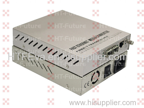 2 Fiber Port and 1 RJ45 Port 1000M Industrial Fiber Media Converter