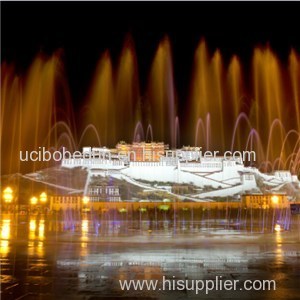 outdoor colorful multimedia musical and dancing fountain