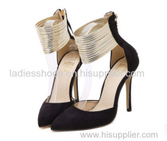 PU suede comfortable women high heel fashion dress sandals