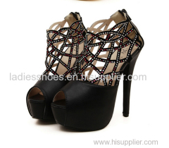 hollow out ladies high heel women fahsion sandle with rainstore