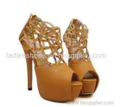 hollow out ladies high heel women fahsion sandle with rainstore