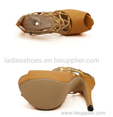 hollow out ladies high heel women fahsion sandle with rainstore