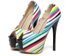 colorful peep toe platform ladies hgih heel dress sandals