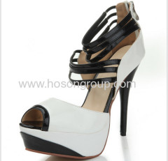 Fashion zipper high heel dress sandals