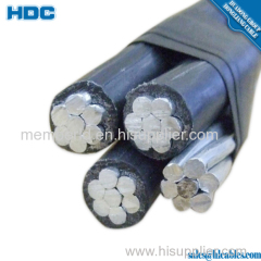 1kV 11kV 33kV aluminium PVC/XLPE/PE insulated Aerial bounded cable