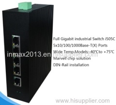 5 RJ45 ports Gigabit Industrial Ethernet Switch supply OEM for IP camera