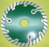Sintered turbo blade with protect teeth for granite