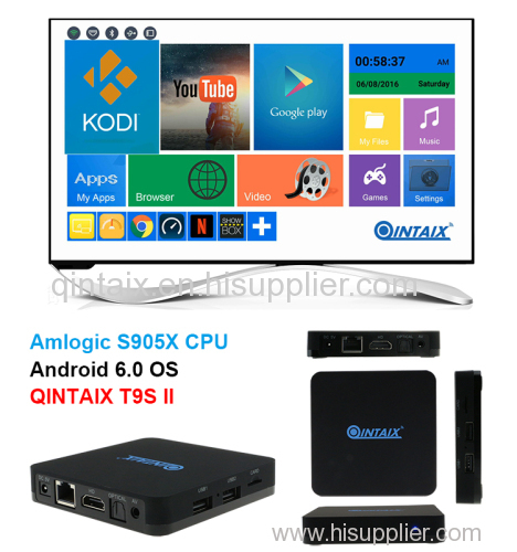 QINTAIX Quad Core 4K Amlogic S905X Android Smart TV Box Pre-installed XBMC WIFI Bluetooth 4K HDR android6.0 tv box