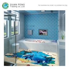 Modern Non Slip Digital Dolphin Bathroom Tile 3d Effect Ceramic Floor Tile Prices