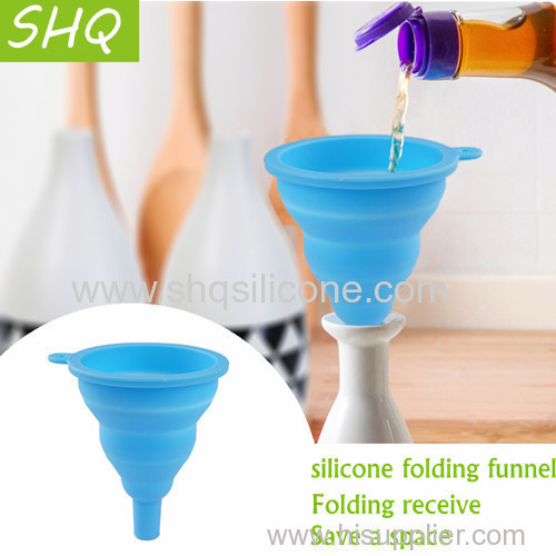 Silicone folding funnel scalable portable oil can funnel