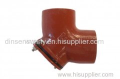 Red epoxy coated grey cast iron pipe fittings