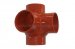 Red epoxy coated grey cast iron pipe fittings