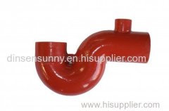 Red epoxy coated grey cast iron pipe fittings