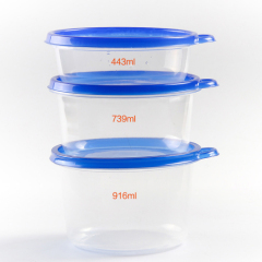 916ml circular disposable plastic lunch box